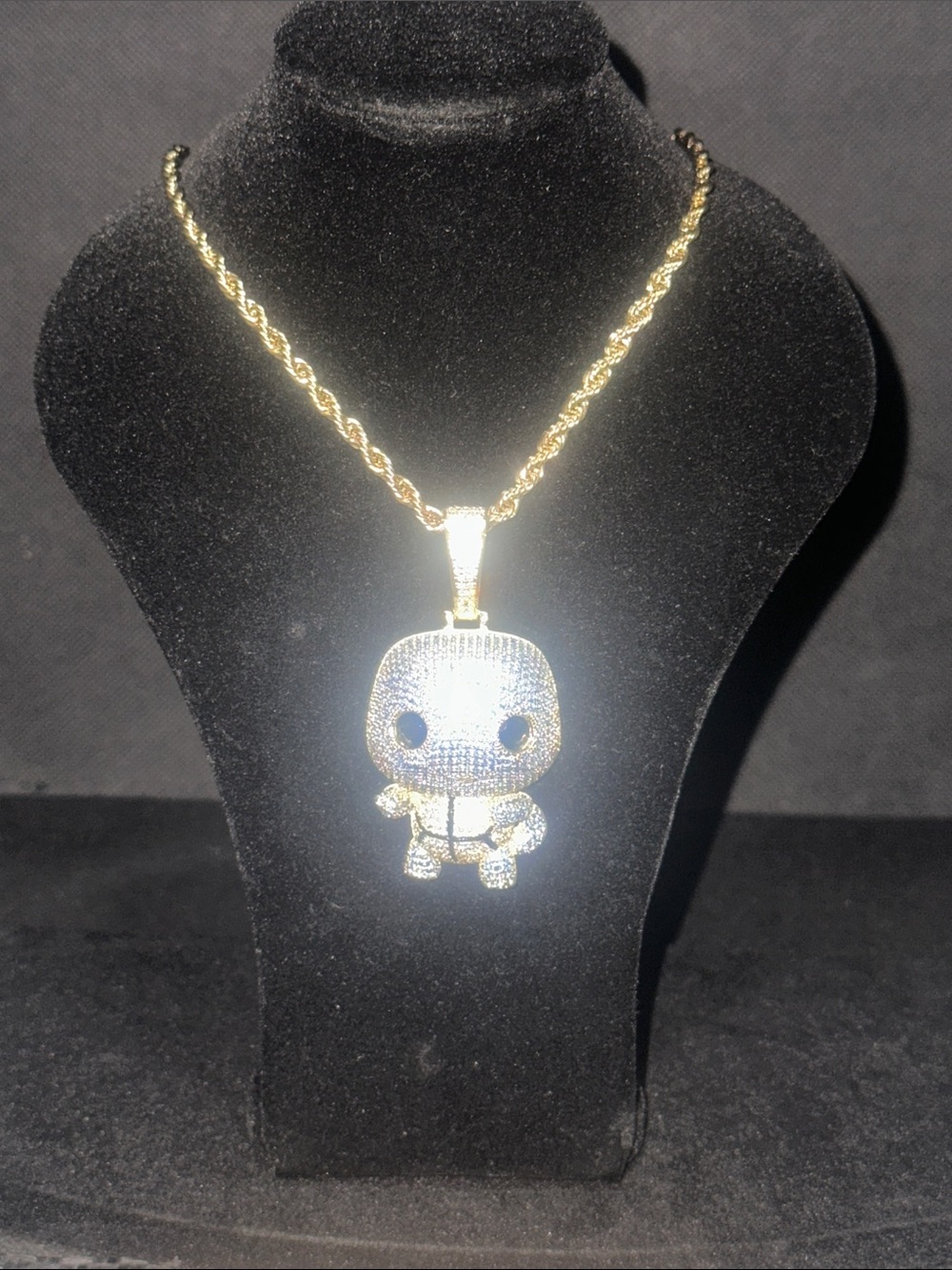 Gold Tone Squirtle Pokemon Pendant Necklace - Gold